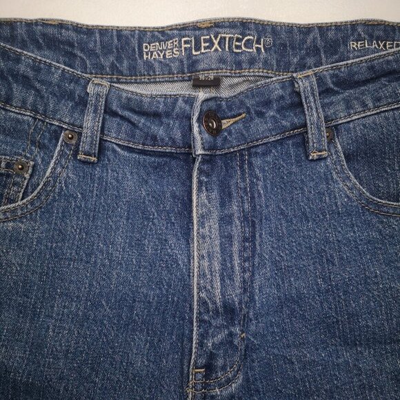 Denver Hayes Flextech Men's Size 36/28 Medium Wash Relaxed Fit Tapered Leg Jeans - Picture 9 of 12